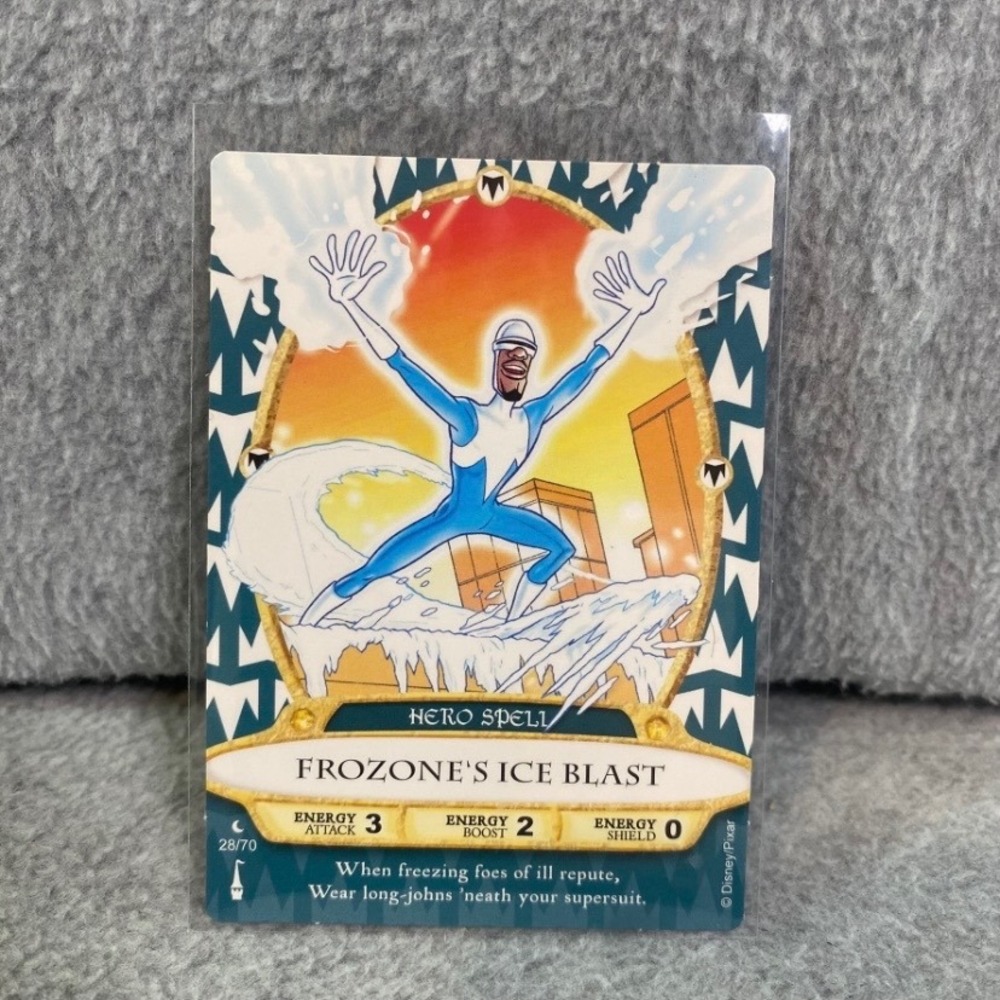Disney Sorcerers of the Magic Kingdom Frozone Ice Blast 28/70 Blue Pixar EUC